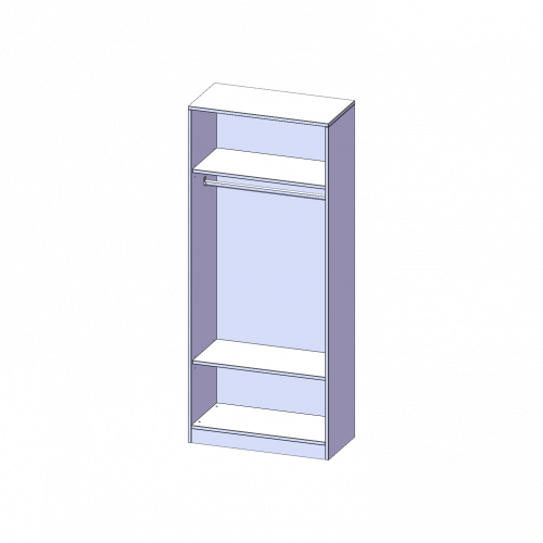 Garderobenregal,  5 Ordnerhöhen - Serie evo180 B/H/T: 80x190x40 cm, mit Garderobenstange, mit Sockel (81 mm)