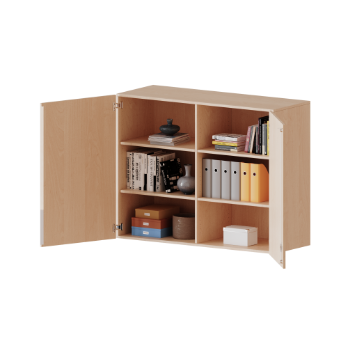 Aufsatzschrank für ErgoTray Serie, 3 Ordnerhöhe - Serie evo180 B/H/T: 138,7x108x50 cm, zwei Türen, mit Mittelwand