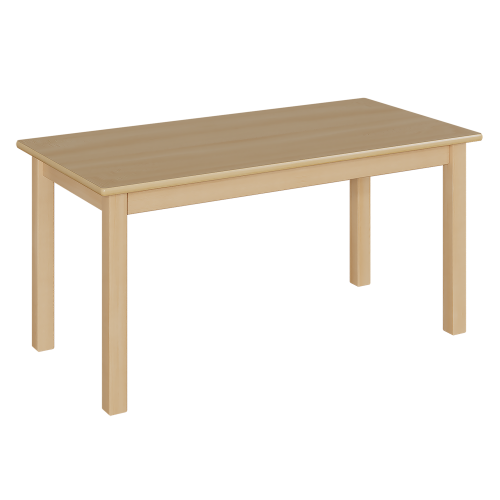 Rechtecktisch mit Massivholzgestell und Schichtstoffplatte B/T: 120x60 cm, in 7 Tischhöhen lieferbar