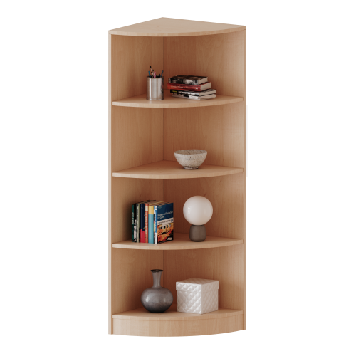Außeneckregal, 4 Ordnerhöhen - Serie evo180 B/H/T: 60x154x60 cm, Viertelkreis, Erweiterung rechts, mit Sockel (81 mm)