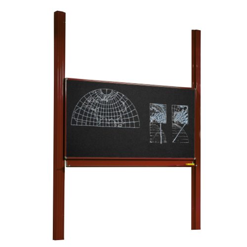 Pylonentafel, Schultafel mit einer Tafelfläche aus Premium Stahlemaille, Serie PY1 E B/H: 250x100 cm, schwarz