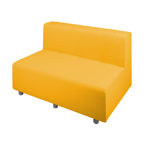 Relax! - Zweiersitzbank mit Lehne, Bezug Kunstleder oder Stoff B/H/T: 104 x70x72 cm, Sitzhöhe: 39 cm, mit Stoffbezug