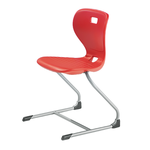 Ergostar Freischwinger Schulstuhl Sitzschalenfarbe Rot, Sitzhöhe 31 cm