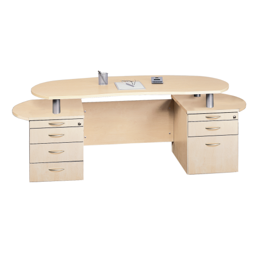 Schreibtisch "BOSS" B/H/T: 200x75x80 cm mit 2 Unterbauten, Blende