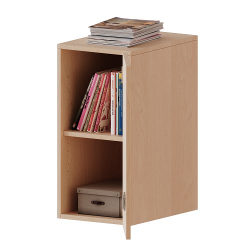 Aufsatzschrank für ErgoTray Serie, 2 Ordnerhöhen - Serie evo180 B/H/T: 36,1x72x60 cm, 1 Tür, Tür öffnet rechts
