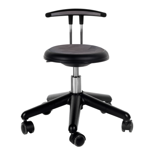 Genito Eco Drehstuhl mit Gaslift Höhenverstellung und Rückenlehne Höhenverstellung: 30-38 cm, fahrbar, Kunstleder grau