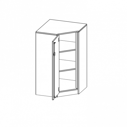 Innenecke als Schrank, 3 Ordnerhöhen - Serie evo180 B/H/T: 70x118x70 cm, Für 40 cm tiefe Schrankwände, Tür öffnet links, mit Sockel (81 mm)
