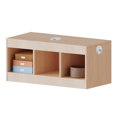 Regal, 1 Ordnerhöhe mit Kabelkanal B/H/T: 104,5x56x40 cm, inclusive Kabeldurchlässen zur Stromversorgung