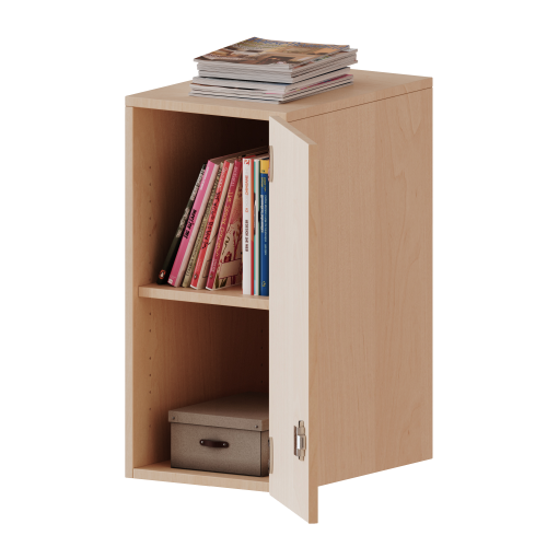Aufsatzschrank für ErgoTray Serie, 2 Ordnerhöhen - Serie evo180 B/H/T: 36,1x72x50 cm, 1 Tür, Tür öffnet rechts