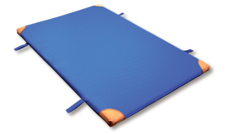 Turnmatte B/H/T: 200x6x100 cm, blau mit Lederecken und Schlaufen