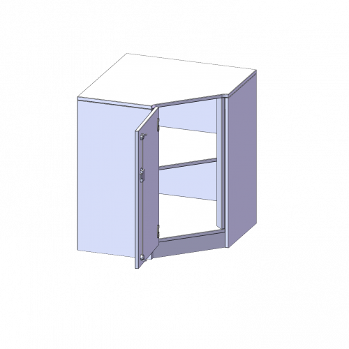 Innenecke als Schrank, 2 Ordnerhöhen - Serie evo180 B/H/T: 70x82x70 cm, Für 40 cm tiefe Schrankwände, Tür öffnet links, mit Sockel (81 mm)