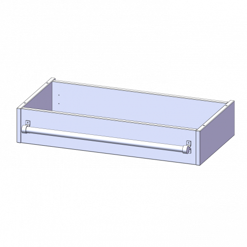 Leiterzarge zur Aufnahme einer Leiter - Serie evo180 Gesamthöhe 15 cm, für 80 cm breite und 40 cm tiefe Schrankwände