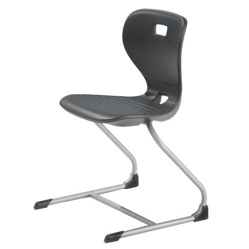 Ergostar Freischwinger Schulstuhl Sitzschalenfarbe Dunkelgrau, Sitzhöhe 35 cm