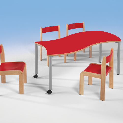 Swing-It "Steely" Rechteck-Wellentisch, Schultisch B/H/T 120x46x60 cm, kombinierbar mit anderen Tischen der Serie