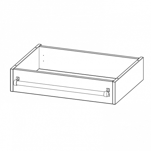Leiterzarge zur Aufnahme einer Leiter - Serie evo180 Gesamthöhe 15 cm, für 70,3 cm breite und 50 cm tiefe Schrankwände
