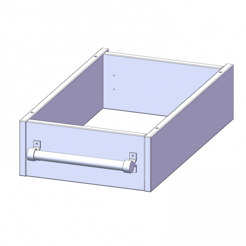 Leiterzarge zur Aufnahme einer Leiter - Serie evo180 Gesamthöhe 15 cm, für 36,1 cm breite und 60 cm tiefe Schrankwände