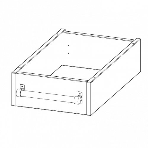 Leiterzarge zur Aufnahme einer Leiter - Serie evo180 Gesamthöhe 15 cm, für 36,1 cm breite und 60 cm tiefe Schrankwände