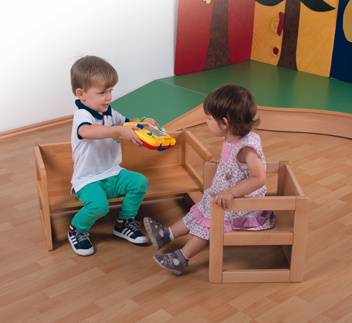 Verwandlungsbank B/H/T: 70x35x35 cm, SH: 15, 22 und 34 cm