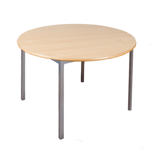 Runder Tisch, Platte mit Schichtstoff Ø 100 cm, wählbare Tischhöhe, Gestell Stahlquadratrohr 30x30 mm