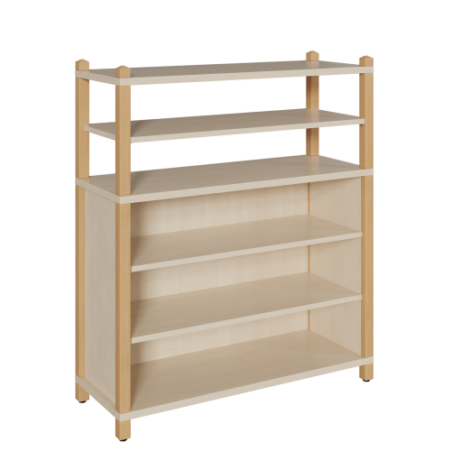 Stollen-Regal mit 5 Fächern B/H/T: 106 x 120 x 40 cm, Regal mit 3 verstellbaren Einlegeböden bzw. 5 Fächern, 3seitig geschlossen
