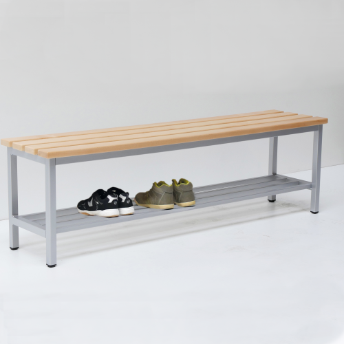 Umkleidesitzbank mit Schuhablage B/H/T: 100x45x35 cm, max. Länge pro Einheit 2 m