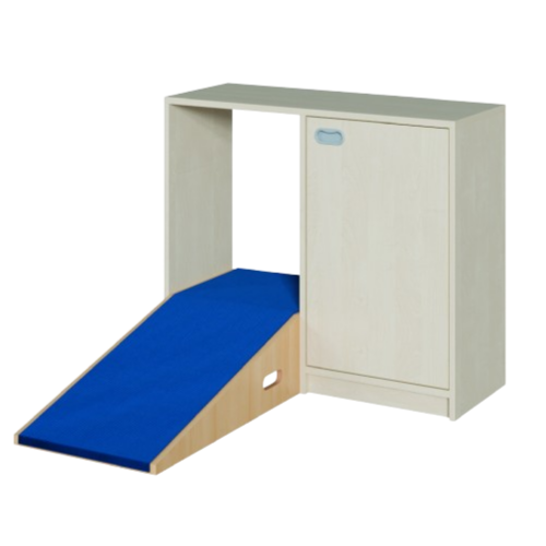 Durchkrabbelschrank 1 B/H/T: 102x80x40/196 cm, mit 2 Rampen und Schrank, Tür rechts, 1 Einlegeboden