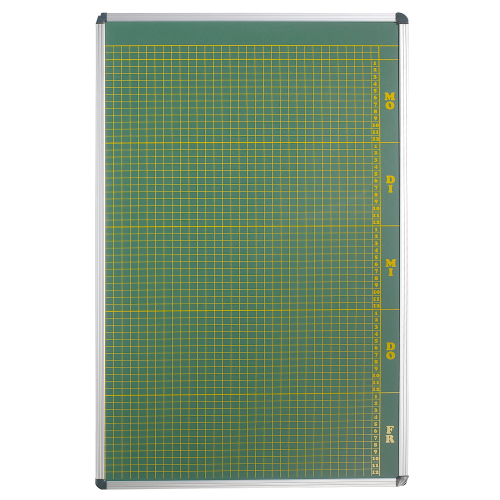 Plantafel mit Personalplan und Stundenraster aus beschreibbarer Premium Stahlemaille anthrazit B/H: 151x103 cm, 73 Mitarbeiter, 8 Stunden, ähnlich wie Abbildung nur in anthrazit