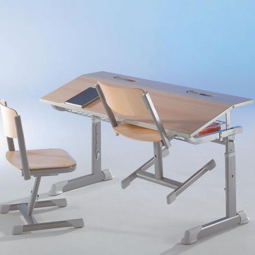 Aluflex Schultisch mit Höhenverstellung mit Höhenverstellung: 58-70 cm, 1er Schülertisch