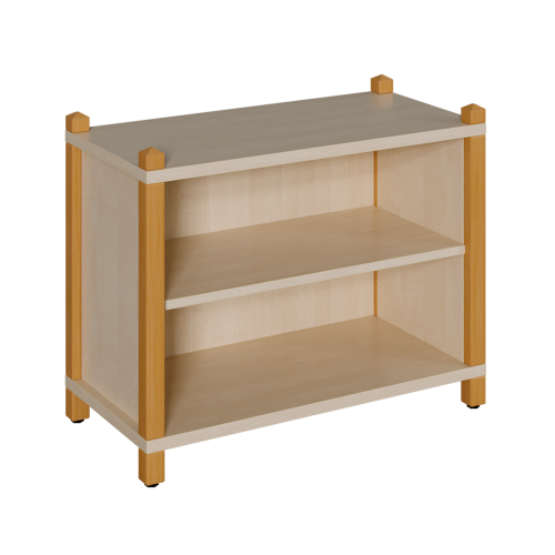 Stollen-Regal mit 2 Fächern B/H/T: 106x60x40 cm, Regal mit 1 verstellbaren Einlegeboden, 3seitig geschlossen