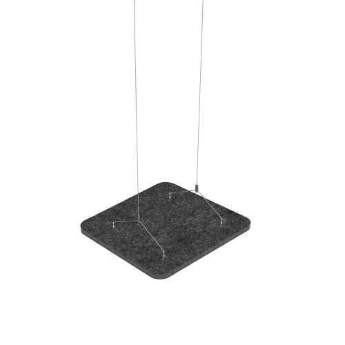 Akustikelement AKUSTIX Cumulos B/H/T: 60x60x1,8 cm, PET Deckenfliese, Anthrazit