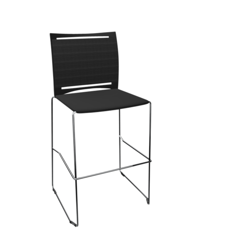 Barhocker Diane mit Netzrücken & Kunststoffsitz B/H/T: 58x110x54 cm, Gestellfarbe MetallicPro
