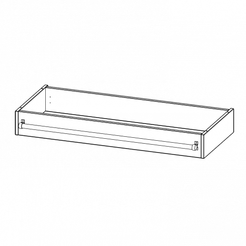 Leiterzarge zur Aufnahme einer Leiter - Serie evo180 Gesamthöhe 15 cm, für 120 cm breite und 50 cm tiefe Schrankwände