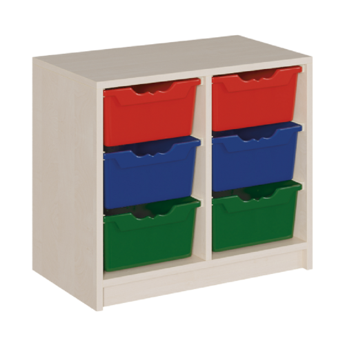 Regal mit ErgoTray-Boxen in Korpusbauweise B/H/T: 70.5x60x40 cm, 6 hohe ErgoTray-Boxen