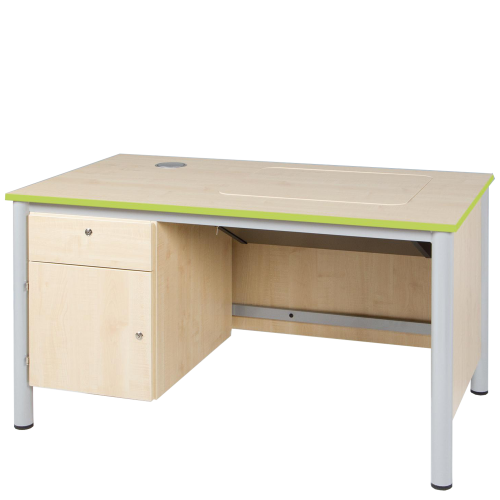 Lehrer Computertisch, abschließbar B/H/T: 140x76x80 cm, Unterschrank links