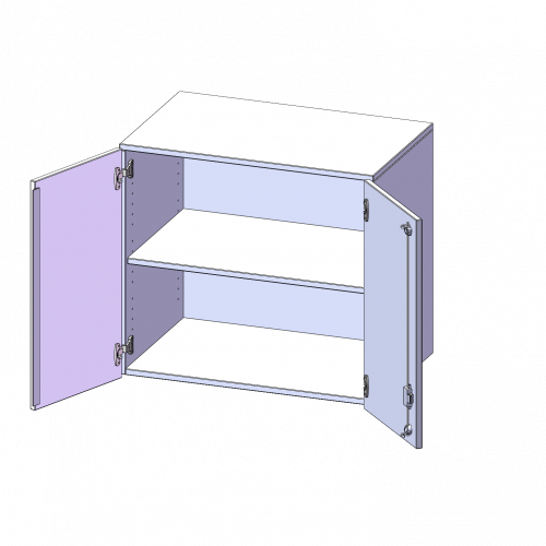 Aufsatzschrank, 2 Ordnerhöhen - Serie evo180 B/H/T: 80x72x50 cm, 2 Türen, abschließbar