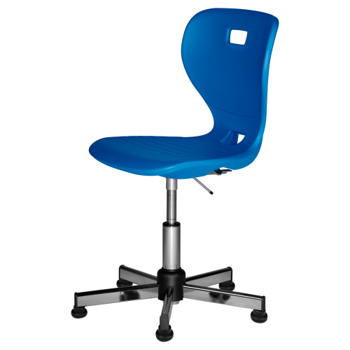 Ergostar Drehstuhl - Chrom Schulstuhl Rot, mit Bodengleitern und höhenverstellbar von 39,0-50,5 cm
