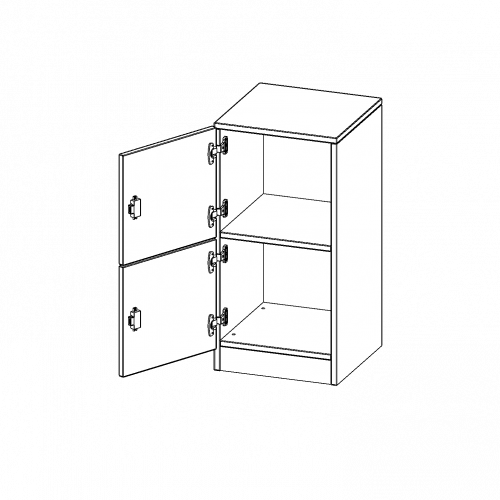 Schließfachschrank, 2 Ordnerhöhen - Serie evo180 B/H/T: 40,5x82x40 cm, 2 Schließfächer, Türen öffnen nach links, mit Sockel (81 mm)